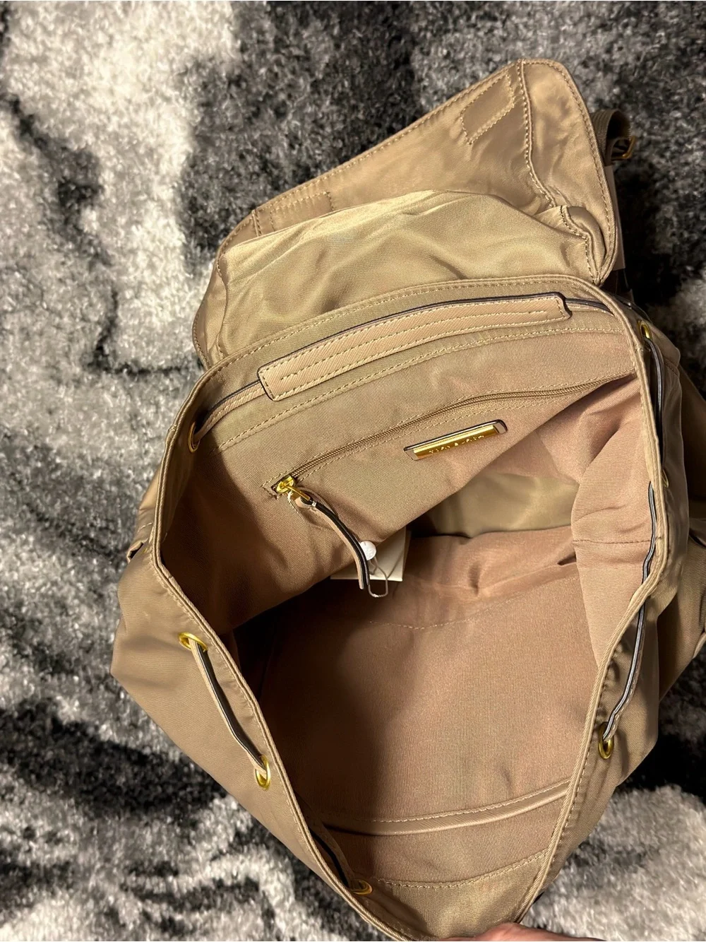 Tory Burch Virginia Flap Backpack Gray Heron